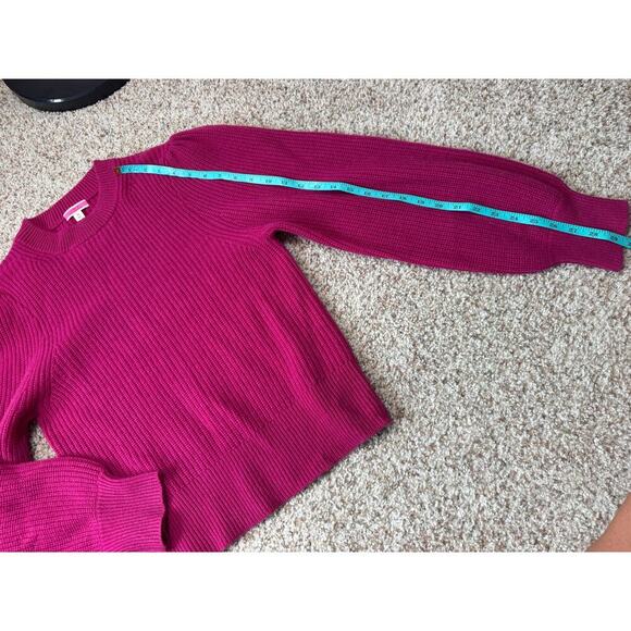 J CREW Sweater, Size women's MEDIUM, 100% Cashmere, Hot Pink; crew neck - Picture 8 of 9